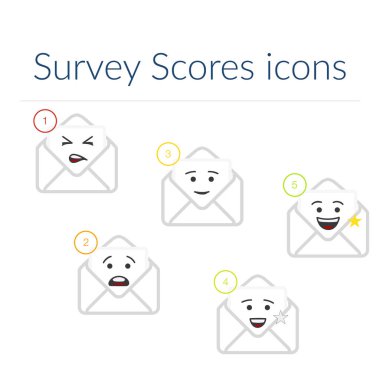 Anket zarfın düz vektör illüstrasyonunu puanladı.
