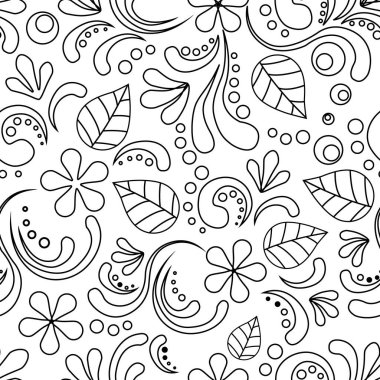 Çiçeksel arka plan pürüzsüz desen, vektör çizimi