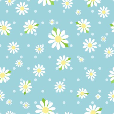 Papatyalar arka plan pürüzsüz desen, vektör illüstrasyonu