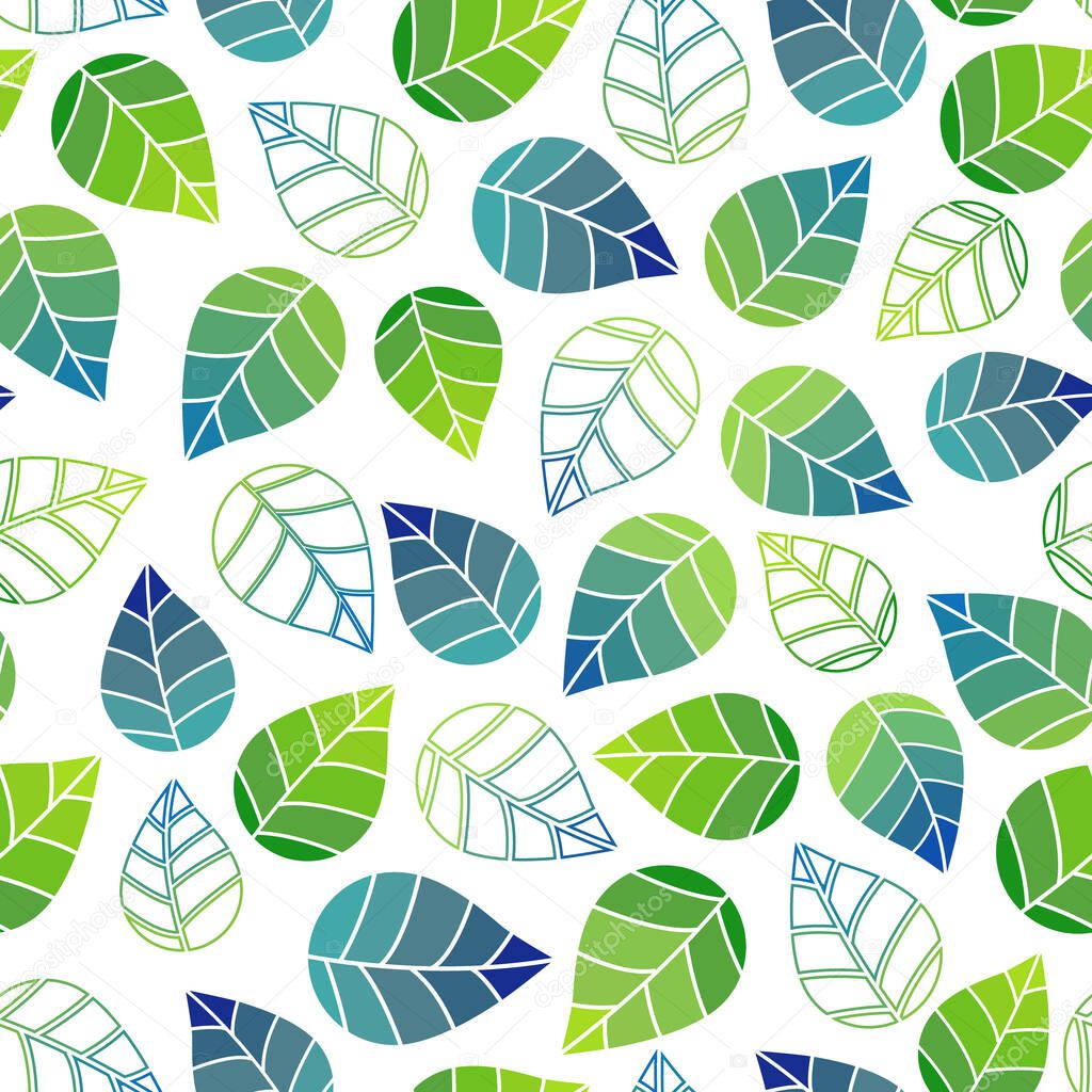 Leaves background seamless pattern, vector illustration