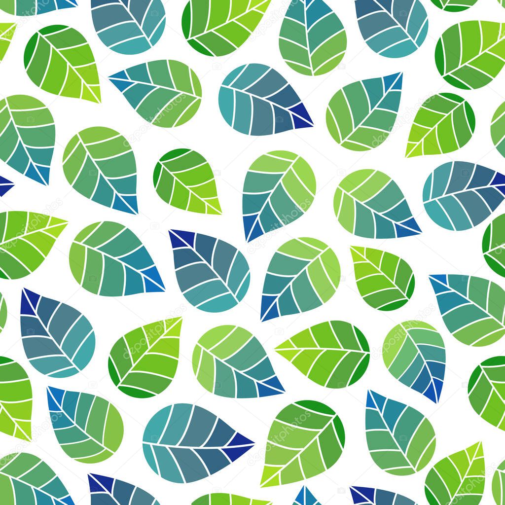 Leaves background seamless pattern, vector illustration