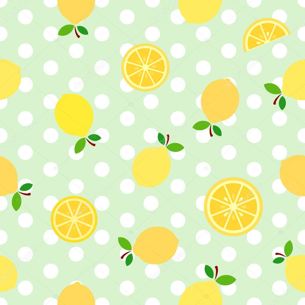 Lemons cartoon seamless pattern, vector illustration