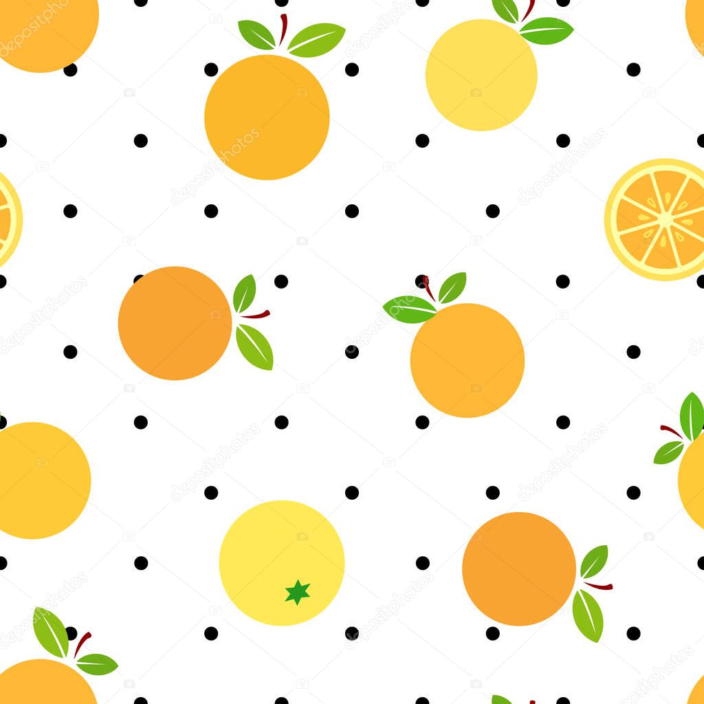 background with oranges, vector illustration