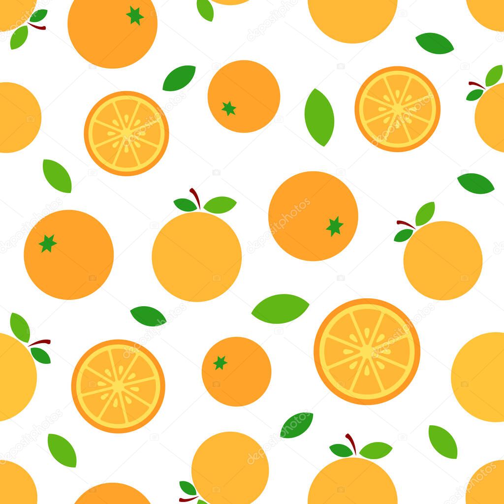 background with oranges, vector illustration