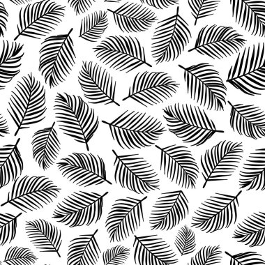 Palmiye yaprakları karikatürsüz desen, vektör çizimi