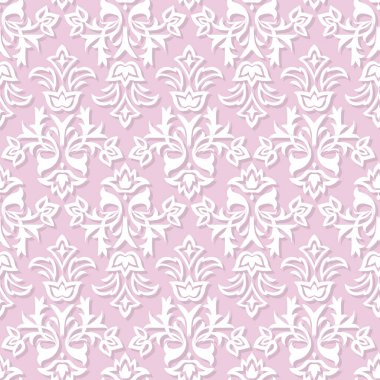 Pembe üzerine beyaz düz çizim dokusu pürüzsüz desen 