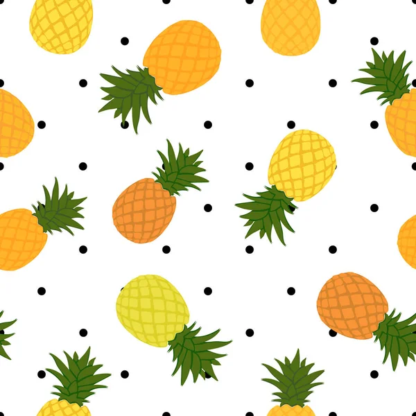 Sfondo Con Ananas Illustrazione Vettoriale — Vettoriale Stock