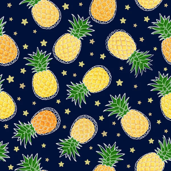 Hintergrund Mit Ananas Vektorillustration — Stockvektor