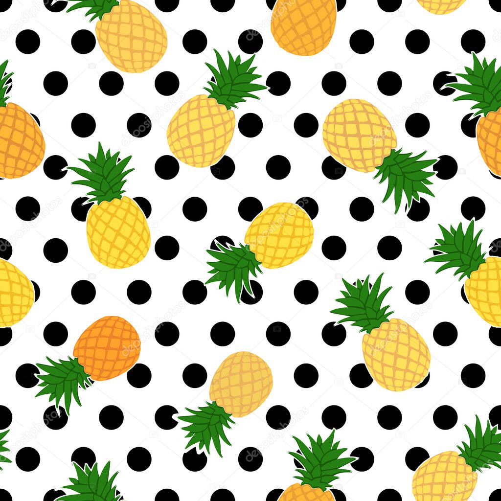 background with pineapples, vector illustration