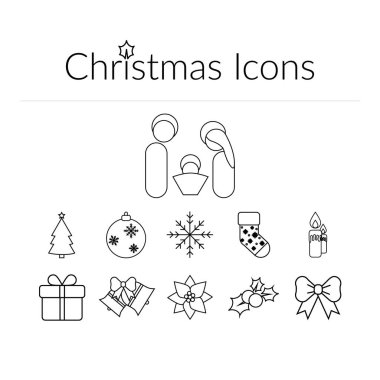 Noel ögeleri çizgi simgeleri belirlendi