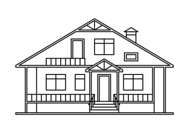 Chalet renklendirme için basit bir sanat evi.