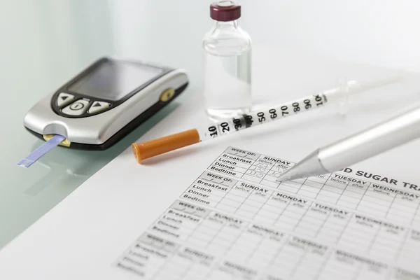 Blood glucose diary — Stock Photo, Image