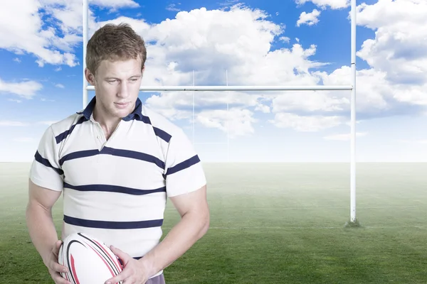 rugby player with a ball