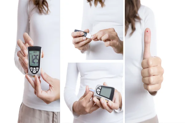 Glucose test collage — Stock Photo, Image