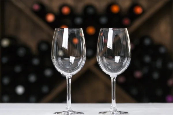 Empty wine glasses — Stock Photo, Image