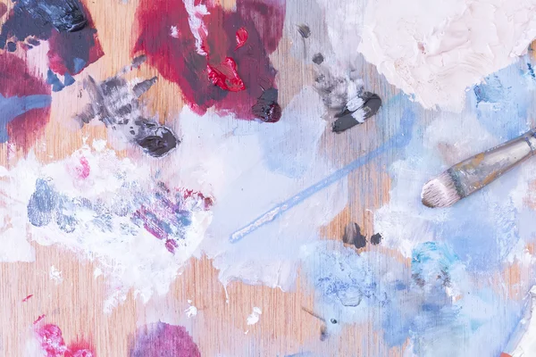 Palet ve boya fırçası — Stok fotoğraf