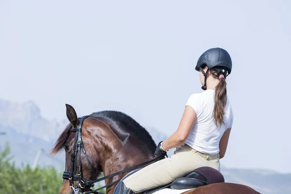 Woman rider on horseback — Stock Photo, Image