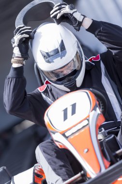 gokart driver ready for race