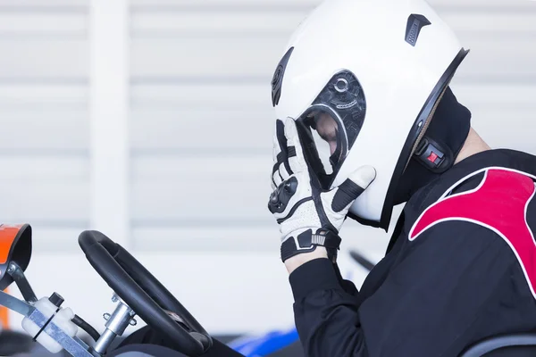 go-kart racer ready for race