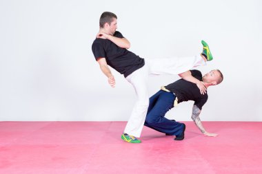 İki adam Capoeira dans