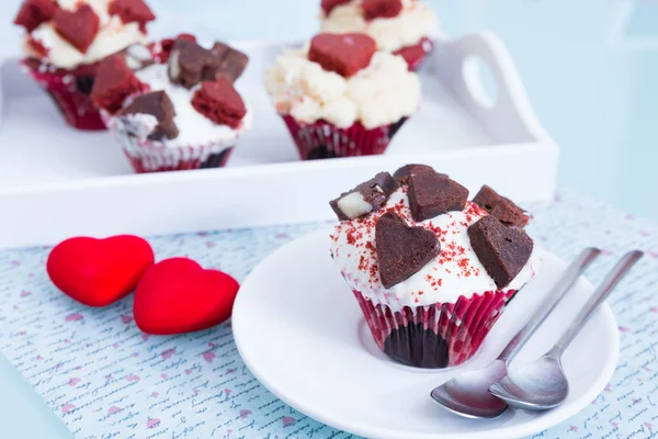 Varios cupcakes para el día de San Valentín — Foto de Stock