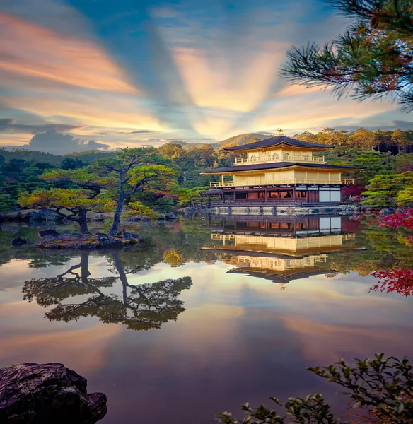 Utsikt Över Helgedomen Pagoda Närvarande Höst Säsongen Förändring Japan Landsbygden — Stockfoto