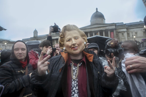 Protesters congregate on Trafalgar Square