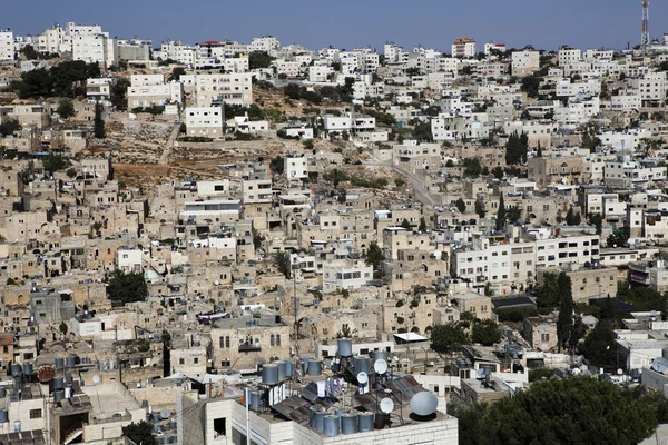 Hebron, Palestina. Hebron is the hottest point of Jewish - Muslim conflict. Jewish quarter is strictly guarded. — Stock Photo, Image