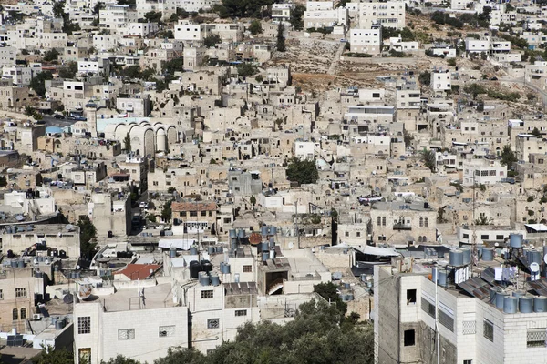 Hebron, Palestina. Hebron is het heetste punt van Joods - moslim conflict. Joodse wijk wordt streng bewaakt. — Stockfoto