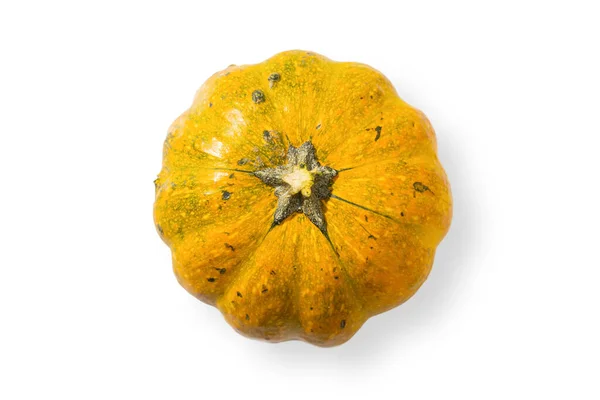 Orange Pumpor Halloween Isolerad Vit Bakgrund Platt Ligg Ovanifrån Höstens — Stockfoto