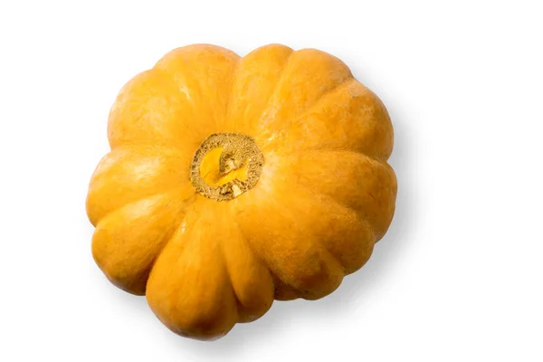 Orange Pumpkins Halloween Isolated White Background Flat Lay Top View — Stock Photo, Image