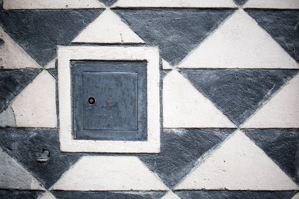 Rissige Betonwand Alte Mauer Geometrisches Muster Stil Der Siebziger Jahre — Stockfoto