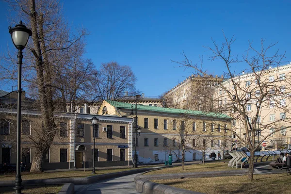 Moscou Rússia Abril 2021 Vista Panorâmica Praça Khitrovskaya Centro Cidade — Fotografia de Stock