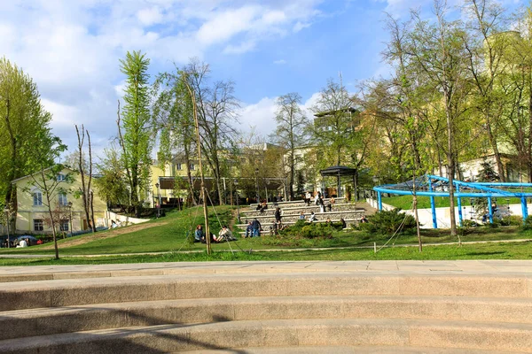 Moscow Russia May 2021 Sports Playground Area Ivanovskaya Gorka Synagogue — Stock Photo, Image