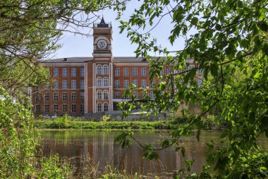Yegoryevsk, Moskova bölgesi, Rusya - 19 Mayıs 2021, Khludovsky Manufactory, Yegoryevsk 'in 1870' te açılan ilk dokuma fabrikası oldu..