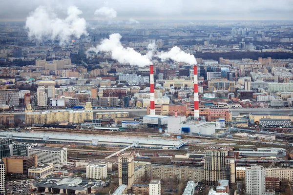 Moskva Ryssland April 2021 Ovanför Utsikt Över Östra Moskva Från — Stockfoto