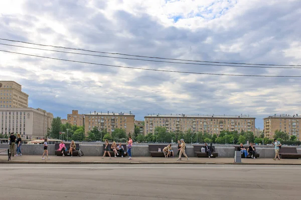 Moskau Russland Mai 2021 Blick Auf Den Puschkin Damm Die — Stockfoto