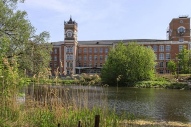Yegoryevsk, Moskova bölgesi, Rusya - 19 Mayıs 2021, Khludovsky Manufactory, Yegoryevsk 'in 1870' te açılan ilk dokuma fabrikası oldu..