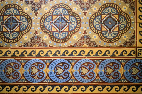 Samples Famous Metlakh Tiles Popular More Hundred Years Ago Pattern — Stock Photo, Image