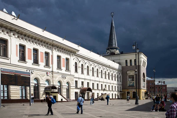 Moscow Russia June 2021 Yaroslavsky Station Building Moscow Russia Komsomolskaya — 스톡 사진