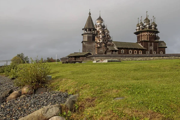 Kizhi Karelia Září 2021 Muzeum Jezeře Onega Dřevěná Budova Kostela — Stock fotografie