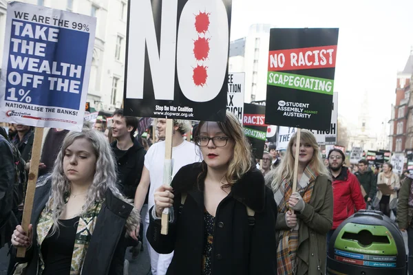런던에서 학생 시위 — 스톡 사진