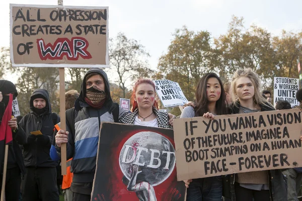 ロンドンで学生抗議 — ストック写真