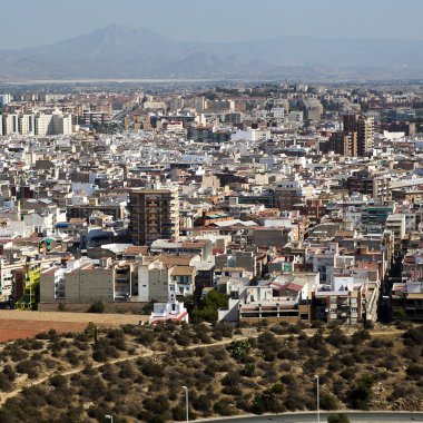 Santa Barbara kaleden görüntülendi cityscape