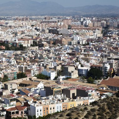 Santa Barbara kaleden görüntülendi cityscape