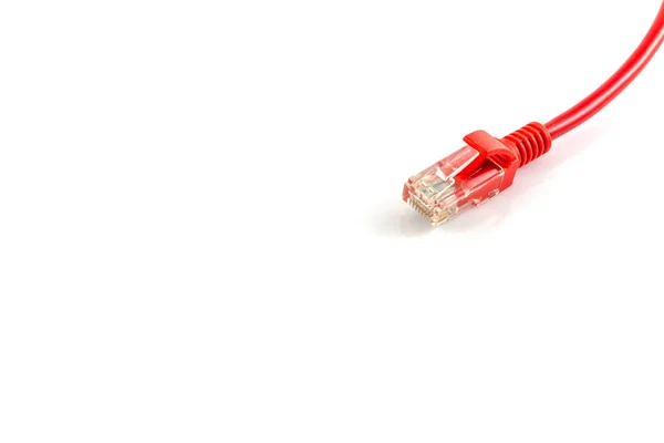 Kırmızı Kablo Kırmızı Lan Kablo Arkaplanı Bağlantıları — Stok fotoğraf
