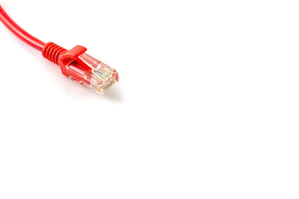 Anschlüsse Rotes Netzwerkkabel Rotes Lan Kabel Hintergrund — Stockfoto