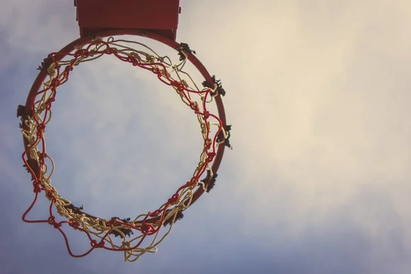 Vintage Basketbol Potası Gökyüzü Spor — Stok fotoğraf