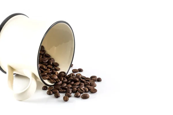 Coffee Cup Coffee Beans White Background — Stock Photo, Image