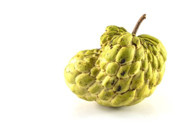 Şeker Elması (muhallebi elması, Annona, tatlandırıcı, Cherimoya meyvesi) beyaz arkaplanda